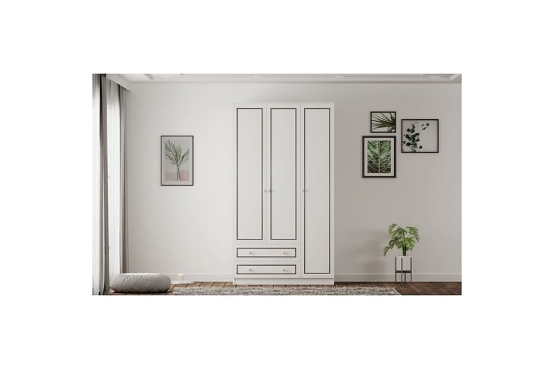 Javric Garderobesskåp 105x180 cm - Mat Hvid - Opbevaring - Tøjopbevaring - Garderobeskabe - Garderobeskab & klædeskab