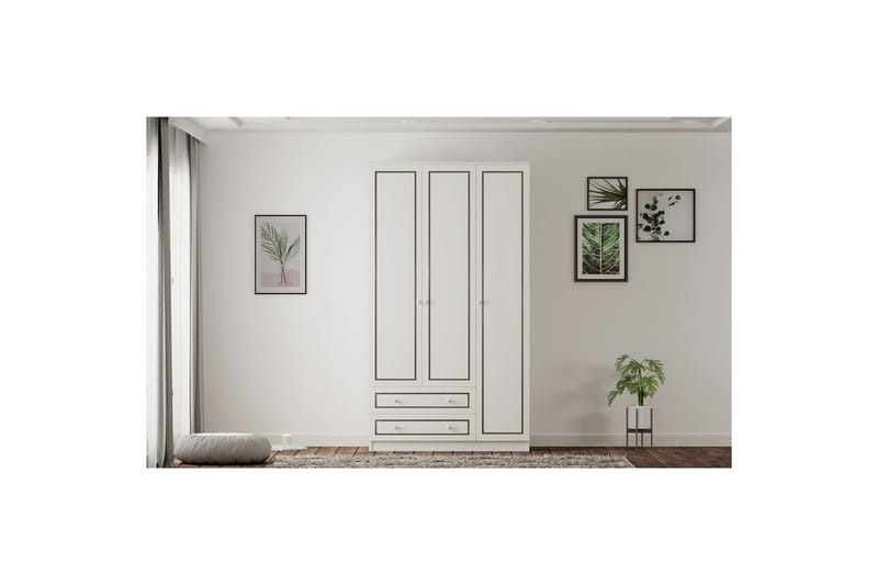 Javric Garderobesskåp 105x180 cm - Mat Hvid - Opbevaring - Tøjopbevaring - Garderobeskabe - Garderobeskab & klædeskab