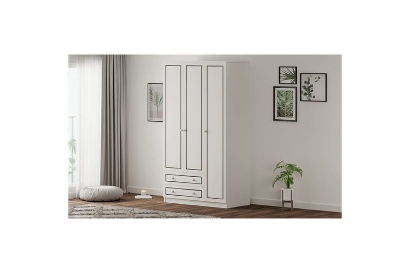 Javric Garderobesskåp 105x180 cm - Mat Hvid - Opbevaring - Tøjopbevaring - Garderobeskabe - Garderobeskab & klædeskab