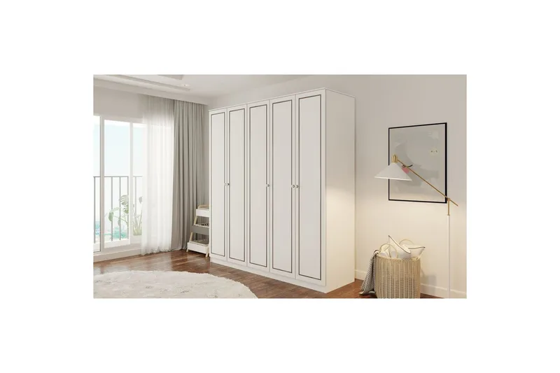 Javric Garderobesskåp 175x180 cm - Mat Hvid - Opbevaring - Tøjopbevaring - Garderobeskabe - Garderobeskab & klædeskab