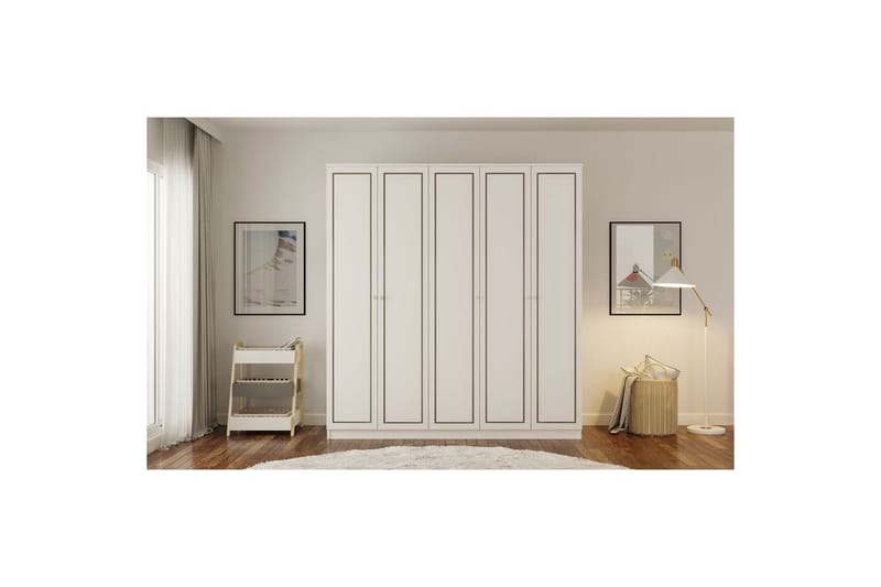 Javric Garderobesskåp 175x180 cm - Mat Hvid - Opbevaring - Tøjopbevaring - Garderobeskabe - Garderobeskab & klædeskab