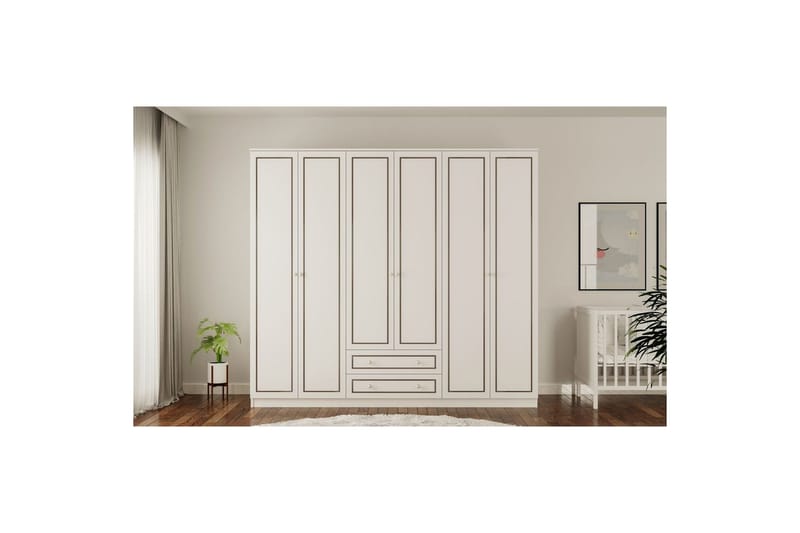 Javric Garderobesskåp 210x180 cm - Mat Hvid - Opbevaring - Tøjopbevaring - Garderobeskabe - Garderobeskab & klædeskab