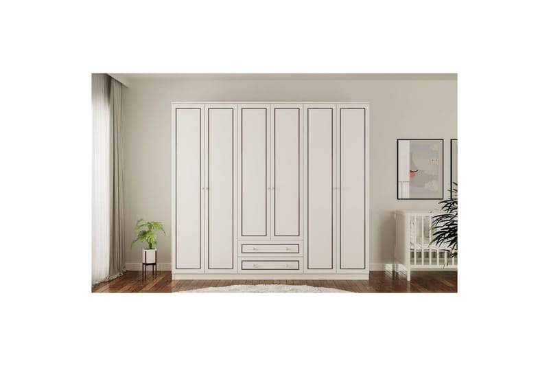 Javric Garderobesskåp 210x180 cm - Mat Hvid - Opbevaring - Tøjopbevaring - Garderobeskabe - Garderobeskab & klædeskab