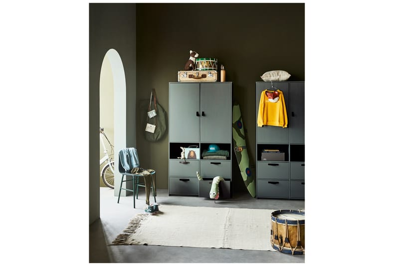 Jirueque Garderobe med Opbevaring - Grå - Opbevaring - Tøjopbevaring - Garderobeskabe