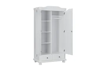 Joaninha Garderobe 104 cm - Hvid - Opbevaring - Tøjopbevaring - Garderobeskabe