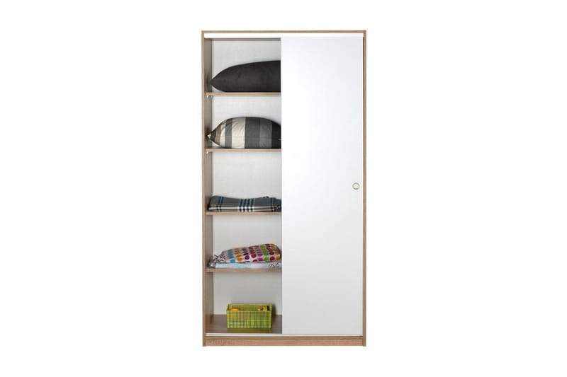 Jovel Garderobeskab 94x182 cm - Hvid/Koralrosa - Opbevaring - Tøjopbevaring - Garderobeskabe
