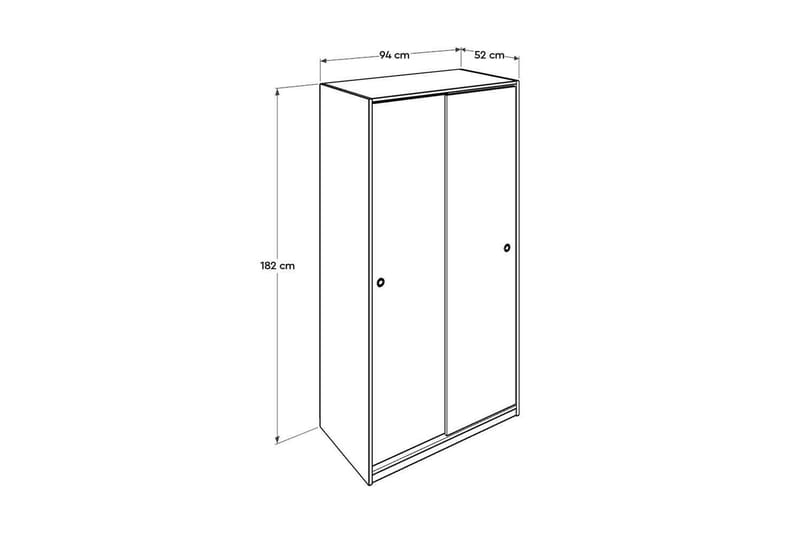 Jovel Garderobeskab 94x182 cm - Hvid/Koralrosa - Opbevaring - Tøjopbevaring - Garderobeskabe