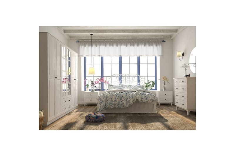 Jovric Garderobe 210x184 cm - Mat Hvid - Opbevaring - Tøjopbevaring - Garderobeskabe