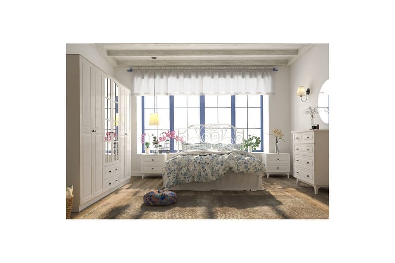 Jovric Garderobe 210x184 cm - Mat Hvid - Opbevaring - Tøjopbevaring - Garderobeskabe