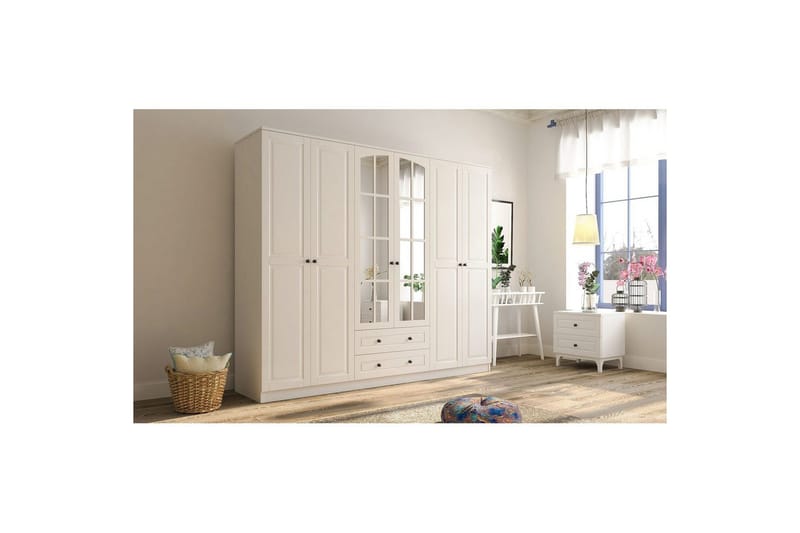 Jovric Garderobe 210x210 cm - Mat Hvid - Opbevaring - Tøjopbevaring - Garderobeskabe