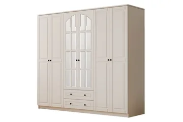 Jovric Garderobe 210x210 cm - Mat Hvid - Opbevaring - Tøjopbevaring - Garderobeskabe
