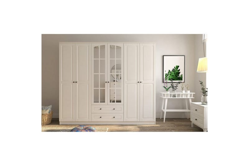 Jovric Garderobe 210x210 cm - Mat Hvid - Opbevaring - Tøjopbevaring - Garderobeskabe