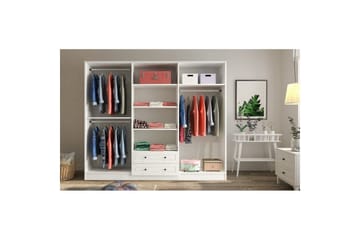 Jovric Garderobe 210x210 cm - Mat Hvid - Opbevaring - Tøjopbevaring - Garderobeskabe