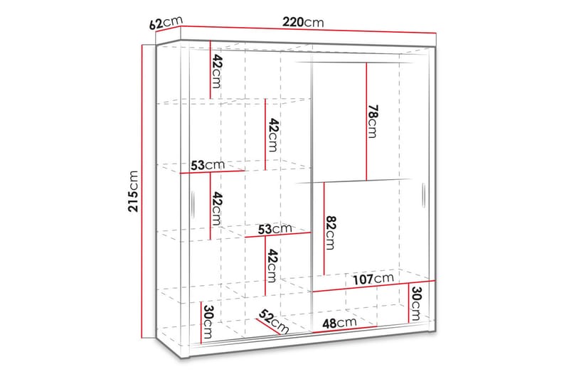 Julissa Garderobe 220 cm - Natur - Garderobeskabe - Garderobeskab & klædeskab