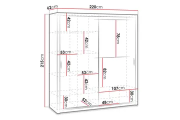 Julissa Garderobe 220 cm - Natur - Opbevaring - Tøjopbevaring - Garderobeskabe