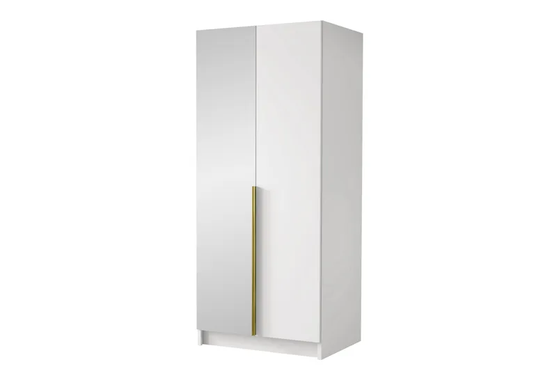 Julissa Garderobe med Spejl 100 cm, Hvid/Guld