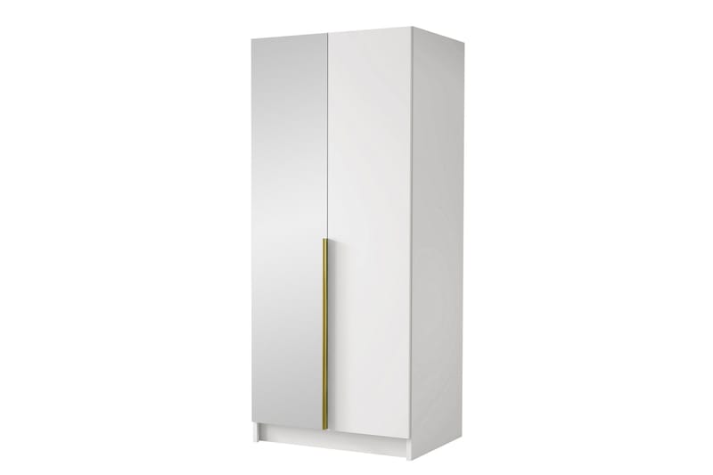 Julissa Garderobe med Spejl 100 cm, Hvid/Guld