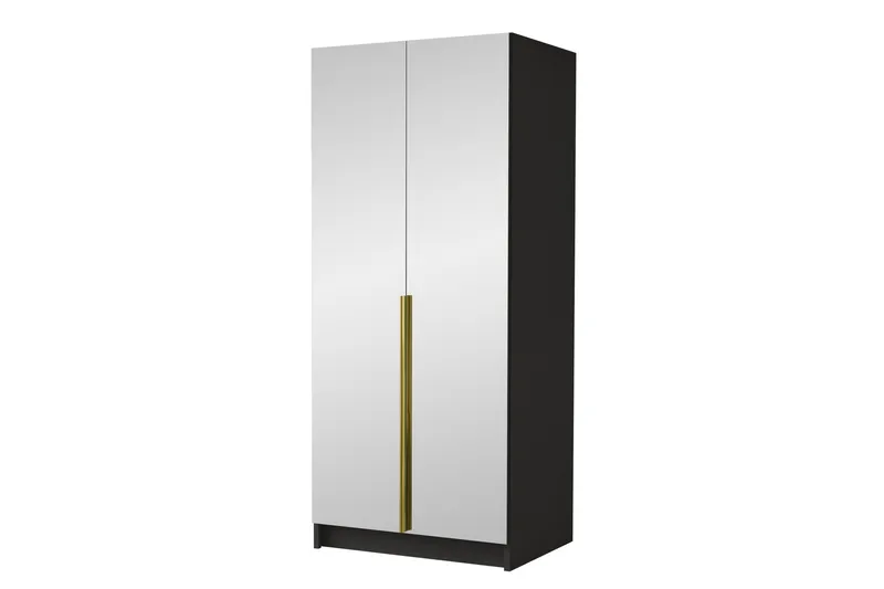 Julissa Garderobe med Spejl 100 cm, Sort/Guld