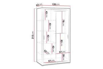 Julissa Garderobeskab 120 cm i Lyst Træ - Beige - Opbevaring - Tøjopbevaring - Garderobeskabe