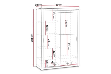 Julissa Garderobeskab 150 cm i Træ - Beige - Opbevaring - Tøjopbevaring - Garderobeskabe