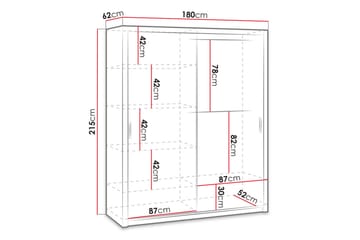 Julissa Garderobeskab 180 cm i Træ - Beige - Opbevaring - Tøjopbevaring - Garderobeskabe