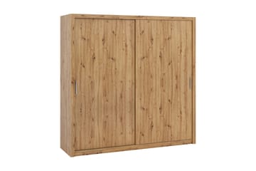 Julissa Garderobeskab 220 cm i Lyst Træ - Beige - Opbevaring - Tøjopbevaring - Garderobeskabe