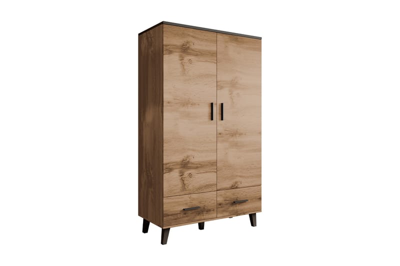 Kardos Garderobe 110 cm - Natur/Sort - Garderobeskabe - Garderobeskab & klædeskab