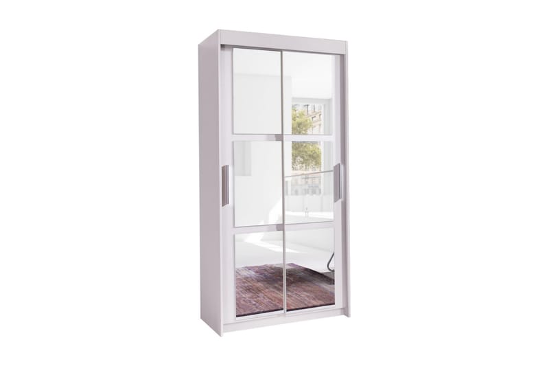 Karo Garderobe 100x60x216 cm - Hvid - Opbevaring - Tøjopbevaring - Garderobeskabe