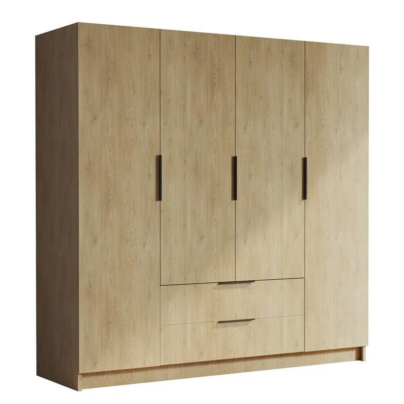 Kelros Garderobeskab 200x216 cm - Brun - Opbevaring - Tøjopbevaring - Garderobeskabe