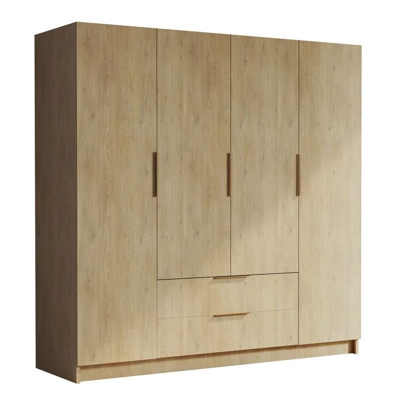 Kelros Garderobeskab 200x216 cm i Træ, Beige