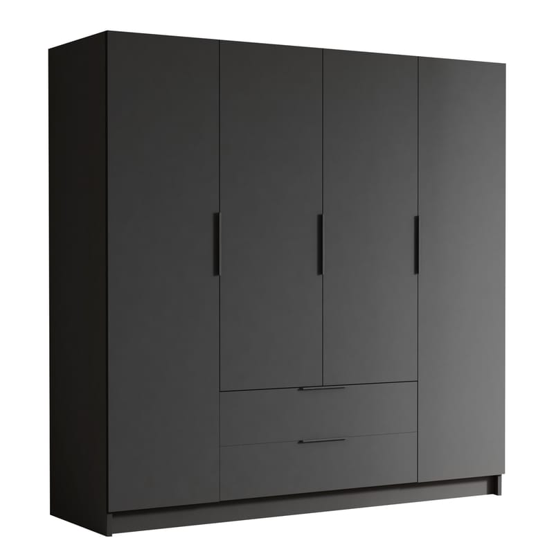 Kelros Garderobeskab 200x216 cm, Sort