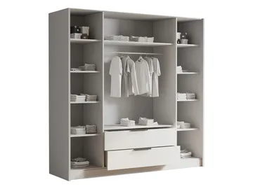 Kelros Garderobeskabeskab med spejl 200x216 cm - Brun - Opbevaring - Tøjopbevaring - Garderobeskabe