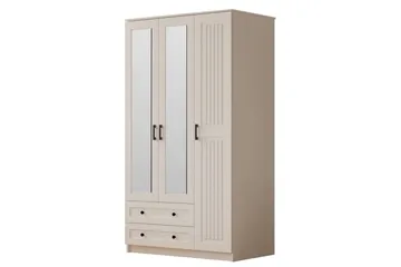 Kesra Garderobesskåp 105x184 cm - Mat Hvid - Opbevaring - Tøjopbevaring - Garderobeskabe
