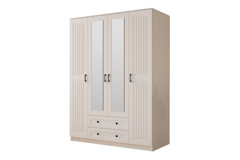 Kesra Garderobesskåp 140x184 cm, Mat Hvid