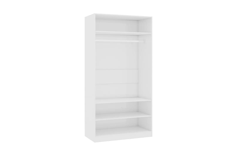 klædeskab 100 x 50 x 200 cm spånplade hvid højglans - Opbevaring - Tøjopbevaring - Garderobeskabe