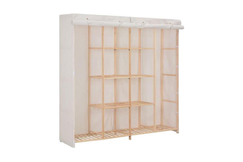 Klædeskab 173 X 40 X 170 Cm Stof Hvid - Hvid - Opbevaring - Tøjopbevaring - Garderobeskabe