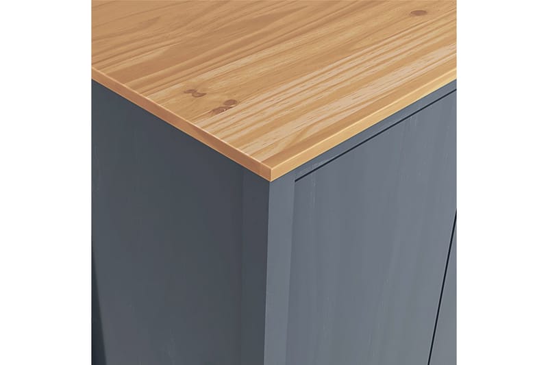 Klædeskab 2 Døre Hill Range 89x50x170cm Massivt Fyrretræ Grå - Opbevaring - Tøjopbevaring - Garderobeskabe