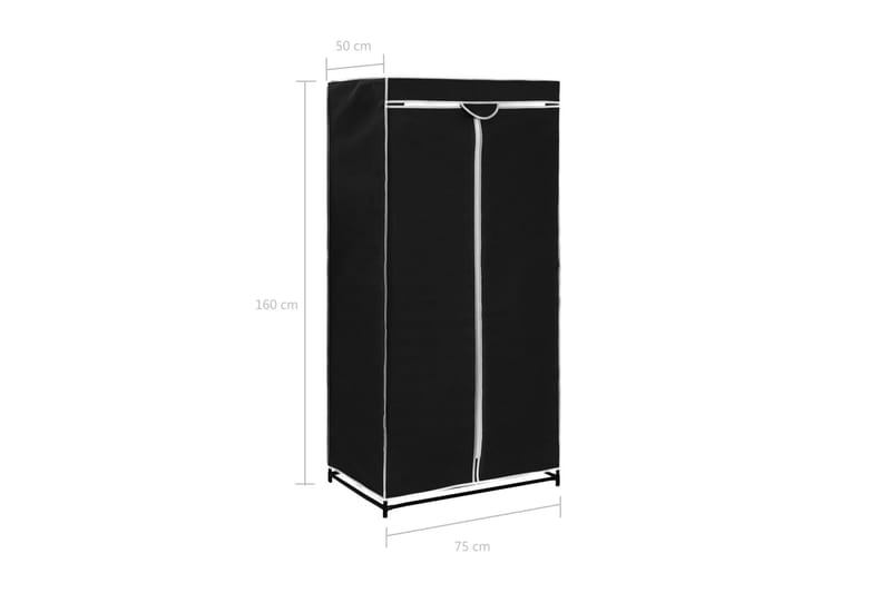 Klædeskab 2 Stk. 75 X 50 X 160 Cm Sort - Sort - Garderobeskabe - Garderobeskab & klædeskab