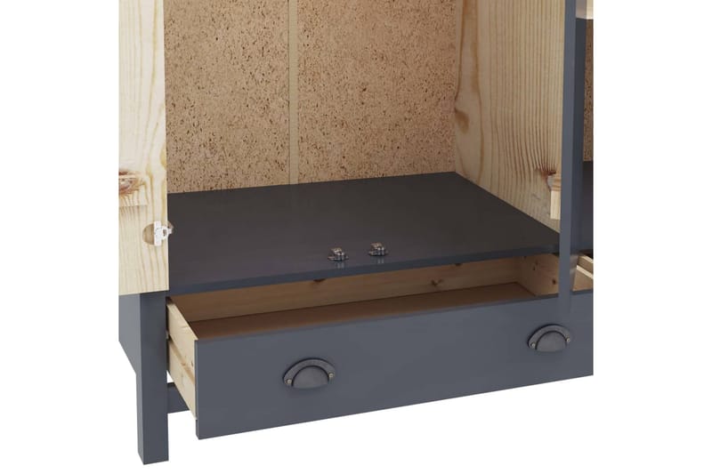 Klædeskab 3 Døre Hill Range 127x50x170 cm Fyrretræ Grå - Opbevaring - Tøjopbevaring - Garderobeskabe