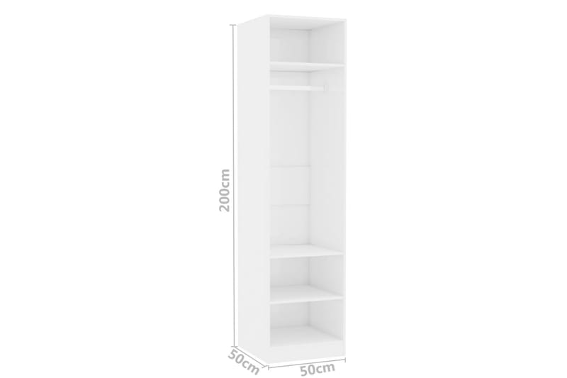 klædeskab 50 x 50 x 200 cm spånplade hvid højglans - Opbevaring - Tøjopbevaring - Garderobeskabe