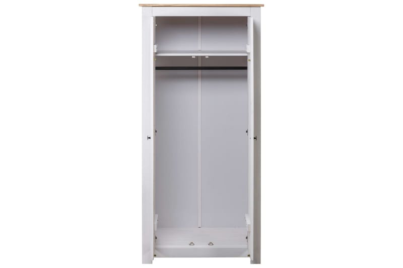 klædeskab 80 x 50 x 171,5 cm massivt fyrretræ hvid Panama - Opbevaring - Tøjopbevaring - Garderobeskabe