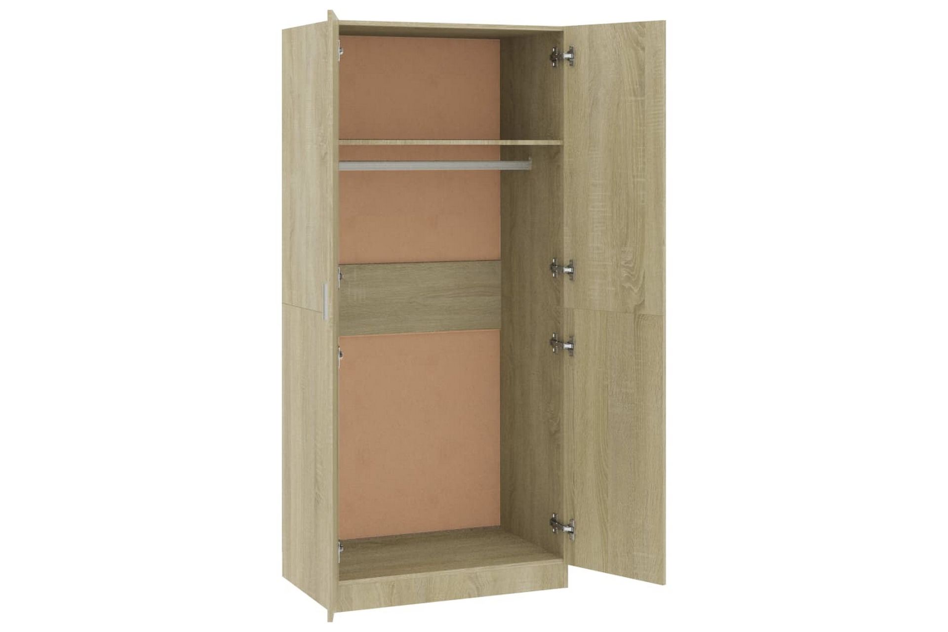 Klædeskab 80 X 52 X 180 Cm Spånplade Sonoma-Eg - Brun - Opbevaring - Tøjopbevaring - Garderobeskabe