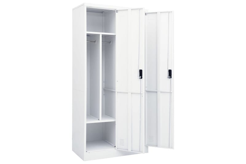klædeskab 80x50x180 cm stål hvid - Hvid - Opbevaring - Tøjopbevaring - Garderobeskabe