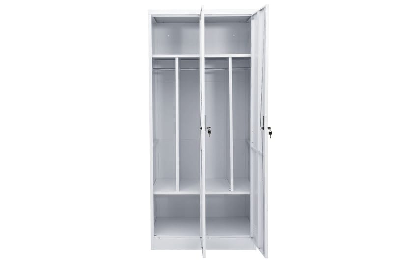 klædeskab 80x50x180 cm stål lysegrå - Grå - Opbevaring - Tøjopbevaring - Garderobeskabe