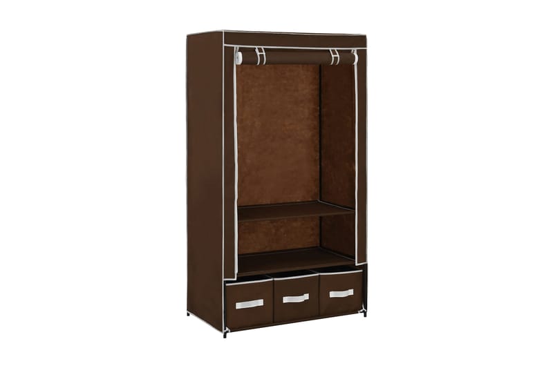 Klædeskab 87 X 49 X 159 Cm Stof Brun - Brun - Opbevaring - Tøjopbevaring - Garderobeskabe