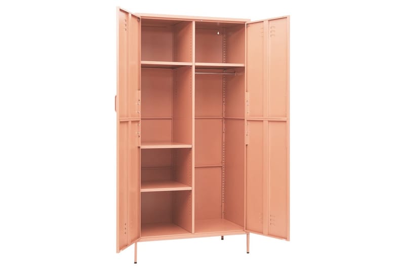 klædeskab 90x50x180 cm stål lyserød - Lyserød - Opbevaring - Tøjopbevaring - Garderobeskabe