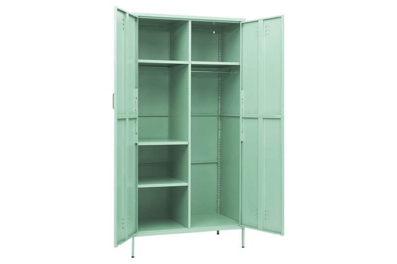 klædeskab 90x50x180 cm stål mintgrøn - Grøn - Opbevaring - Tøjopbevaring - Garderobeskabe