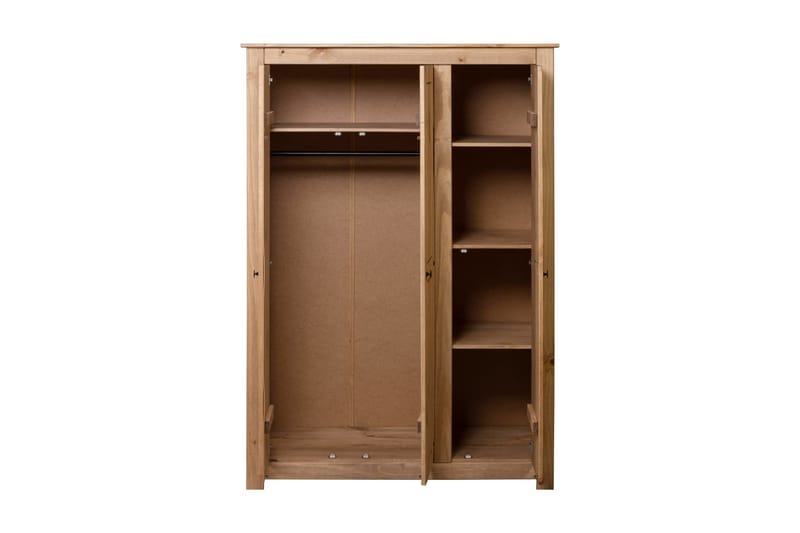 klædeskab med 3 låger 118 x 50 x 171,5 cm fyrretræ Panama - Opbevaring - Tøjopbevaring - Garderobeskabe