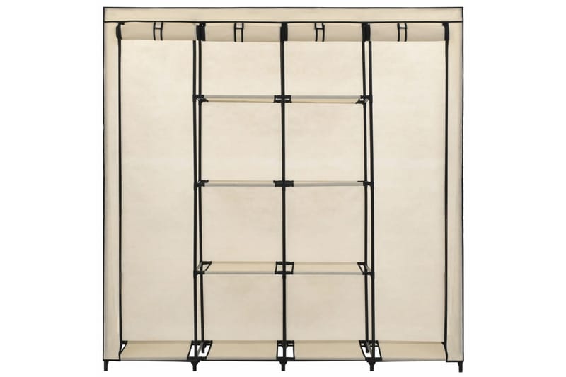 Klædeskab Med 4 Rum 175 X 45 X 170 Cm Cremefarvet - Creme - Opbevaring - Tøjopbevaring - Garderobeskabe