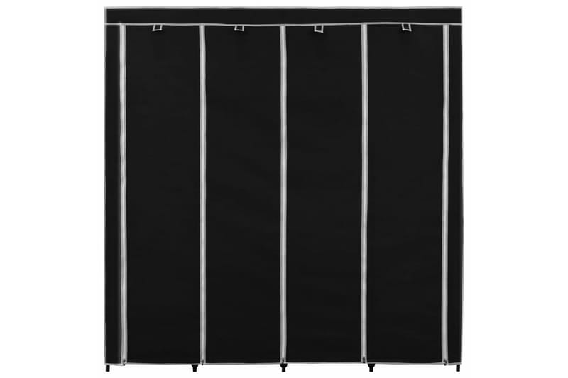 Klædeskab Med 4 Rum 175 X 45 X 170 Cm Sort - Sort - Opbevaring - Tøjopbevaring - Garderobeskabe